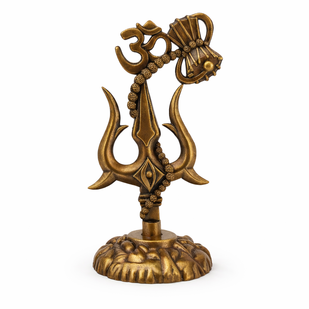 Metal Om Shivay Trishul For Car Dashboard