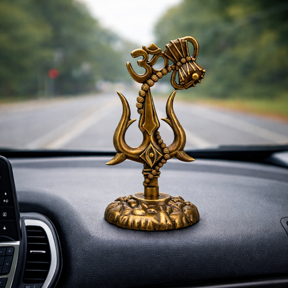 Metal Om Shivay Trishul For Car Dashboard