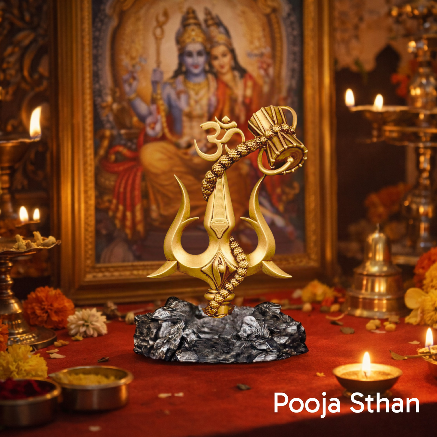 Om Shivay Trishul ( 4 x 3 Inches )